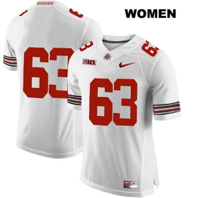 Women's NCAA Ohio State Buckeyes Kevin Woidke #63 College Stitched No Name Authentic Nike White Football Jersey KG20W46KX